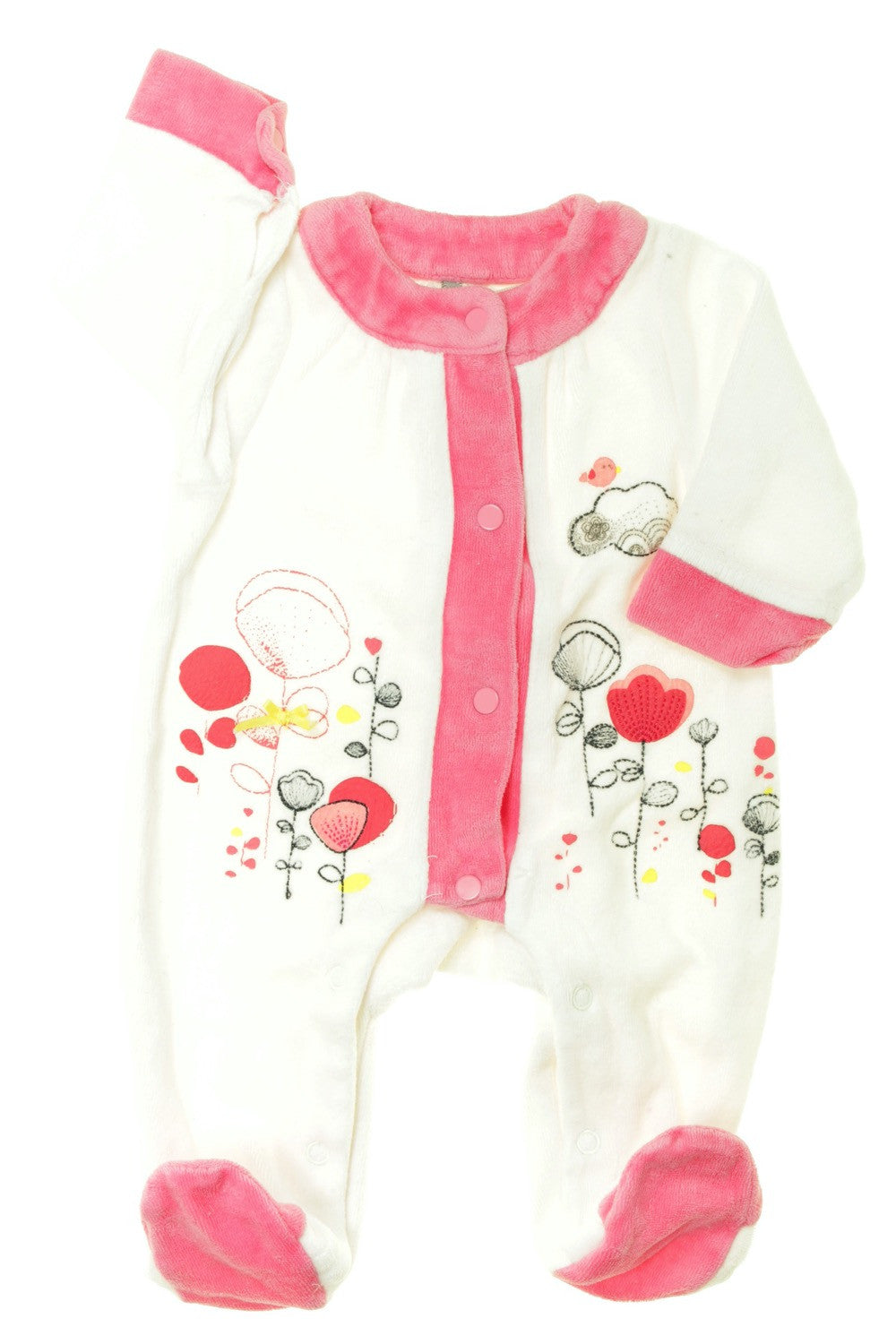 Pyjama/Dors-bien en velours "Fleurs"