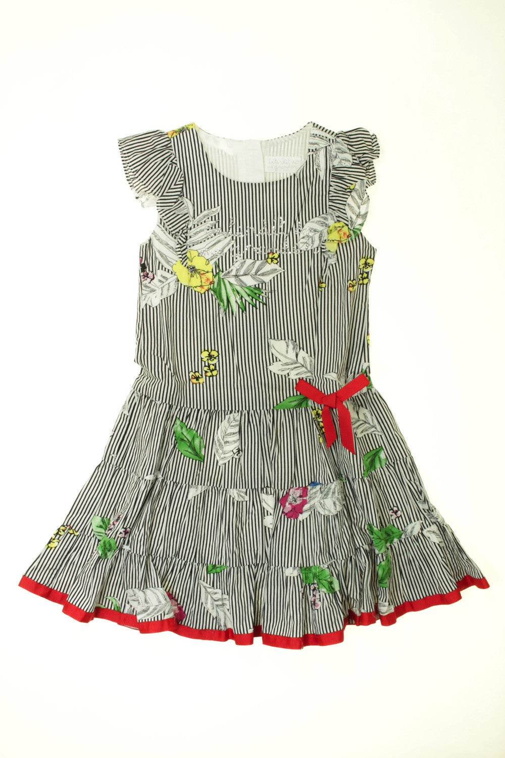 Robe rayée "Feuilles"