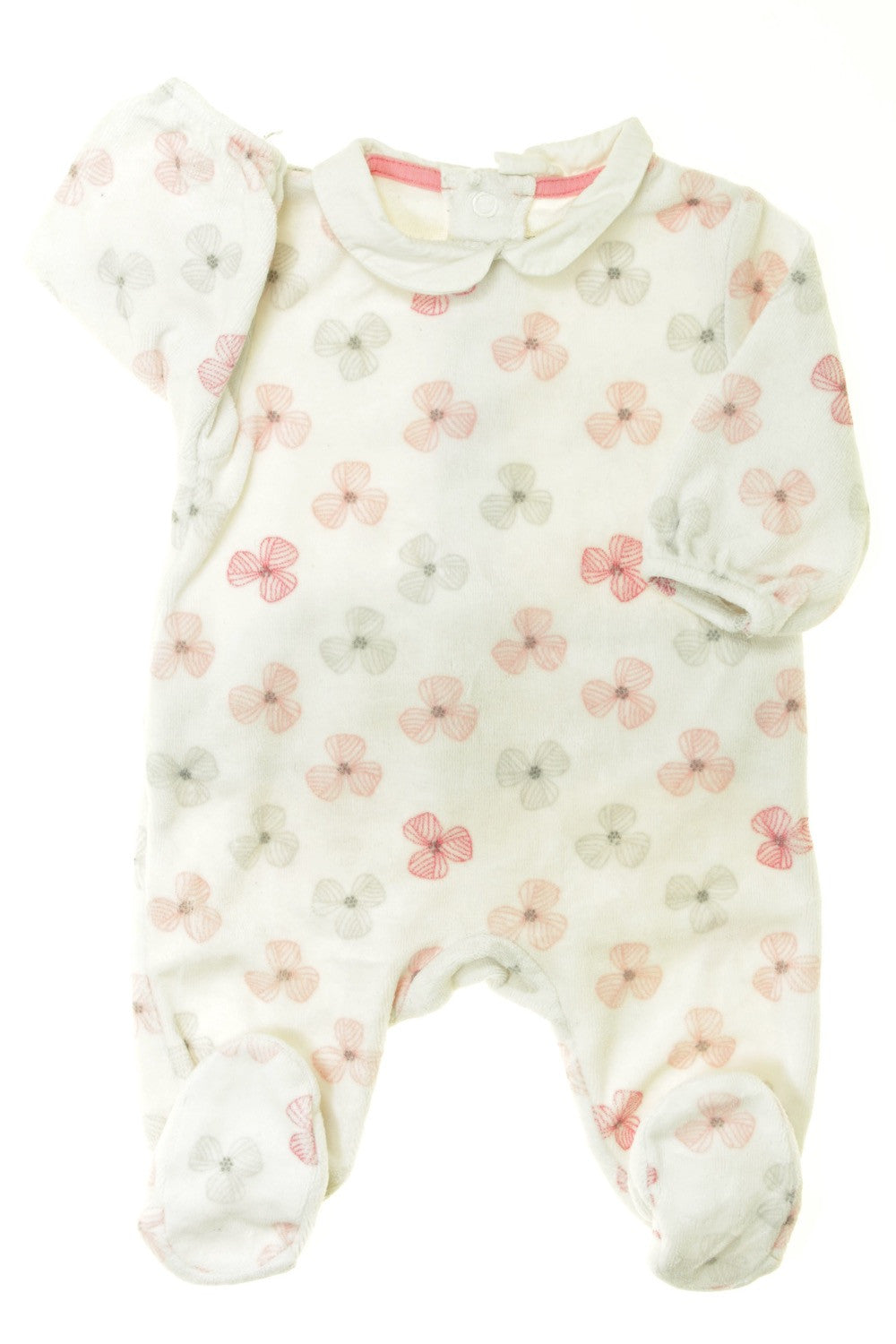 Pyjama/Dors-bien en velours "Fleurs"