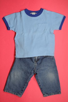 Habit de bébé d’occasion Ensemble jean et tee-shirt Bonpoint 12 mois Bonpoint 