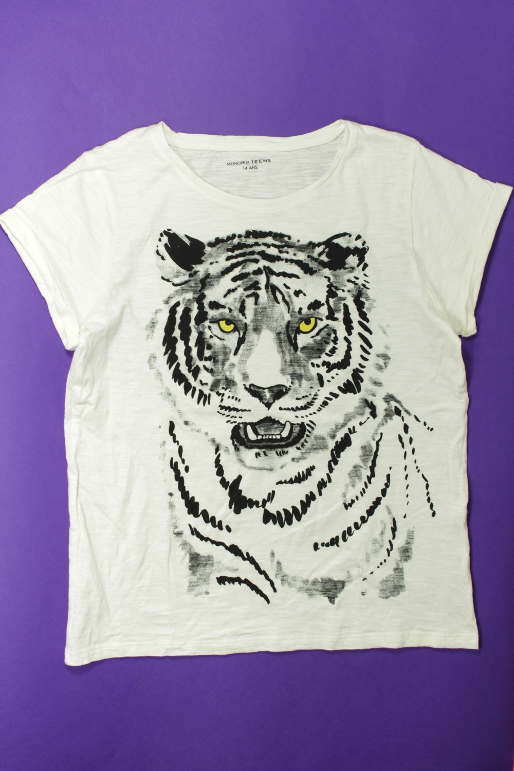 Tee-shirt manches courtes "Tigre" - 14 ans Monoprix Fille ...