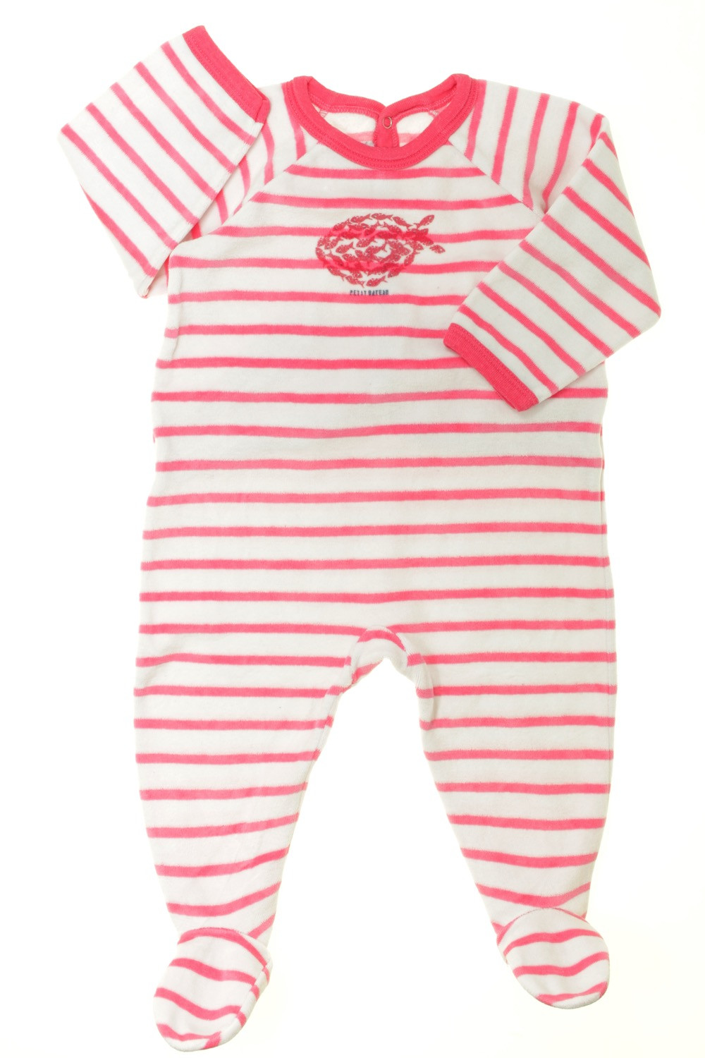 Pyjama/Dors-bien rayé en velours Petit Bateau Fille 9 mois ...