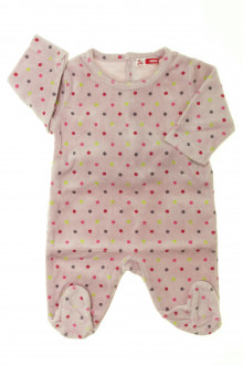 Habit de bébé d’occasion Pyjama/Dors-bien en velours à pois DPAM 1 mois DPAM 