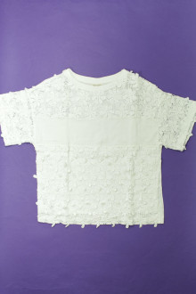 vetement occasion enfants Tee-shirt manches courtes crocheté Zara 8 ans Zara 