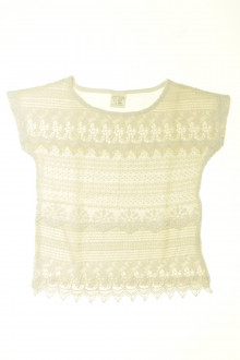 vetement d'occasion Tee-shirt manches courtes crocheté Zara 7 ans Zara 