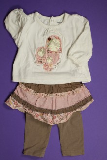 habits bébé occasion Ensemble tee-shirt et jupette avec legging Vertbaudet 3 mois Vertbaudet 