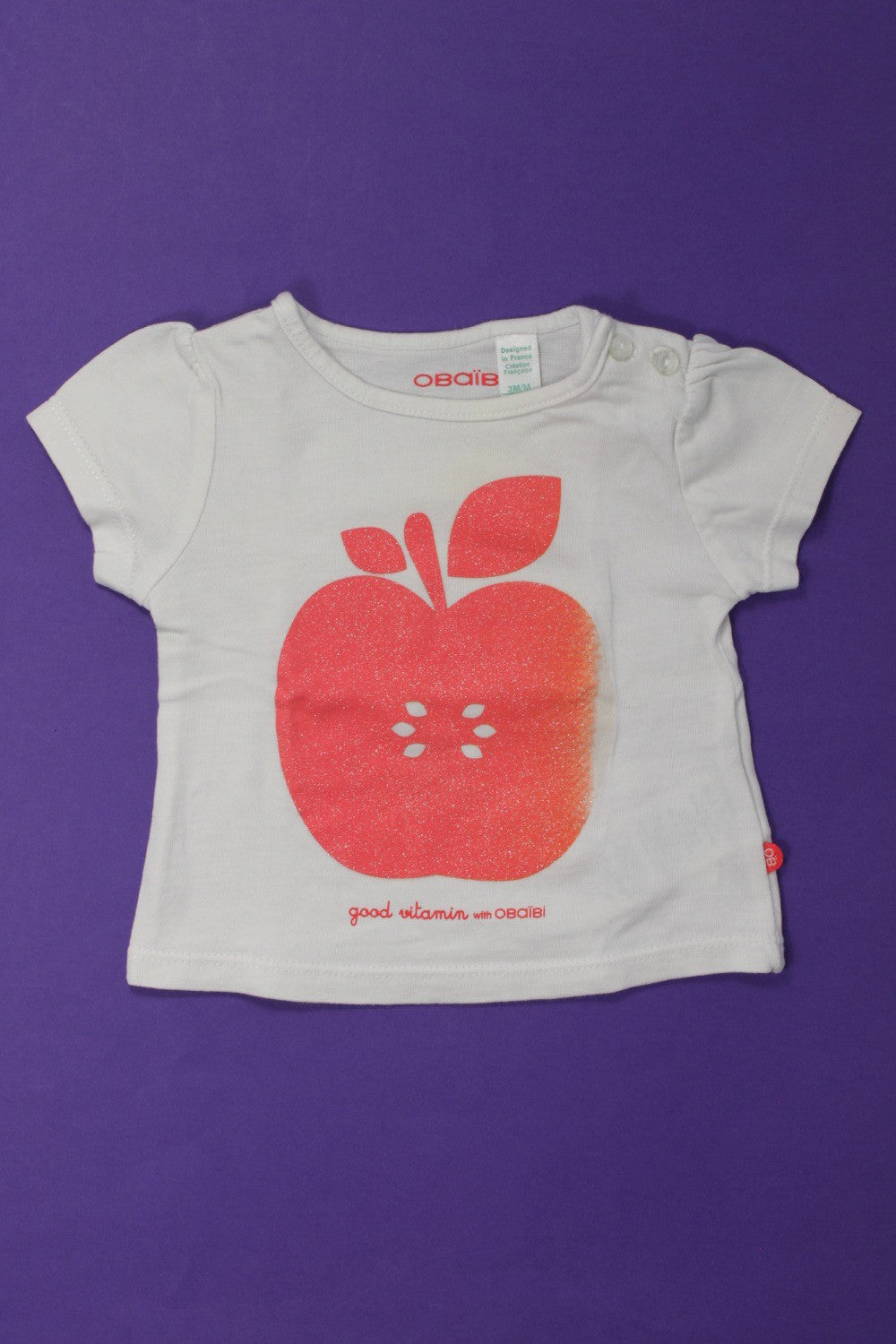 Tee-shirt manches courtes &quot;Pommes&quot;