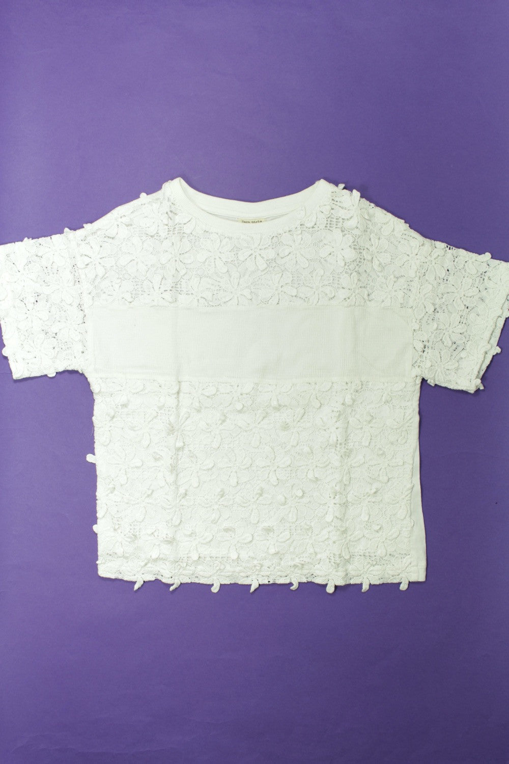 Tee-shirt manches courtes crocheté