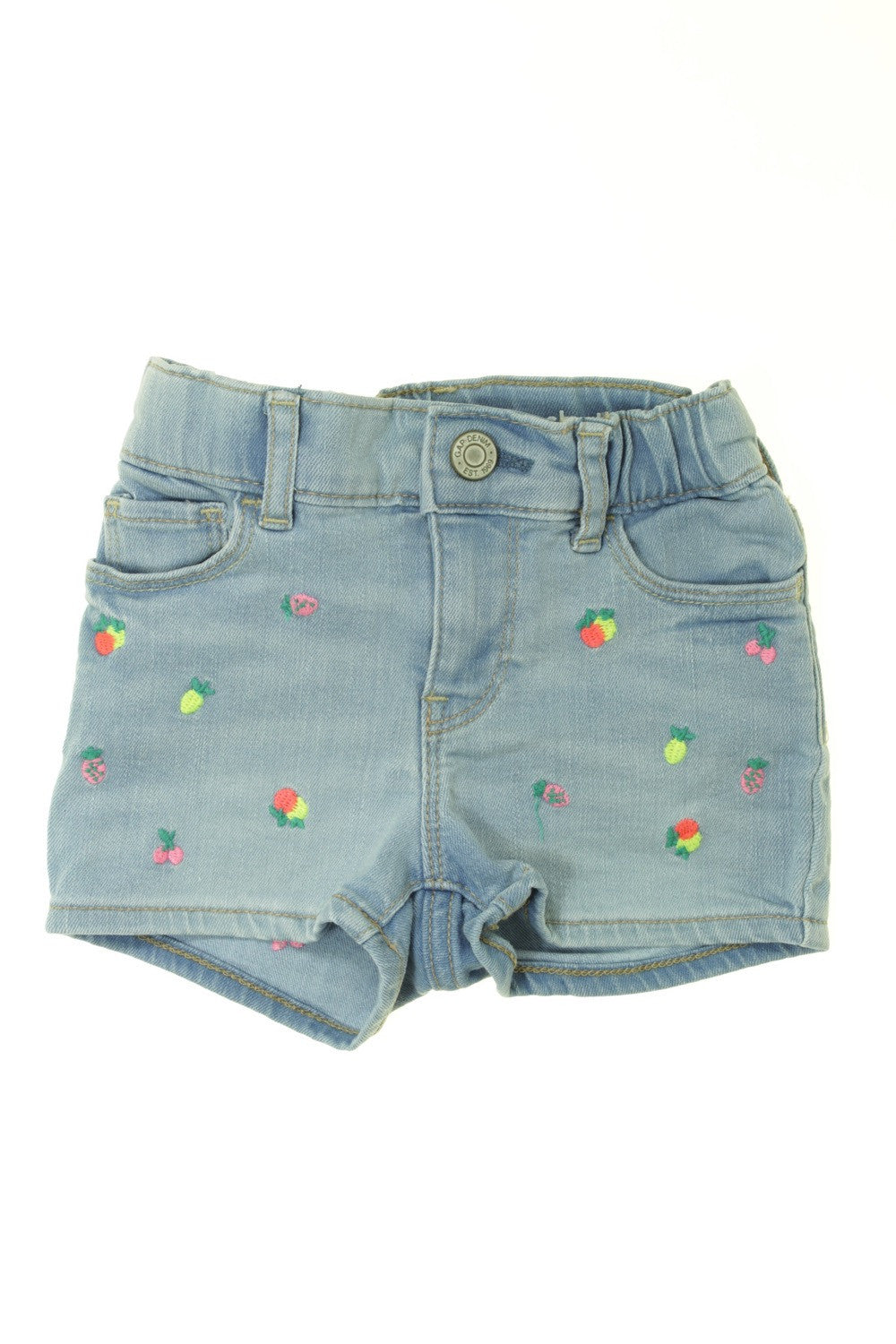 Short en jean brodé