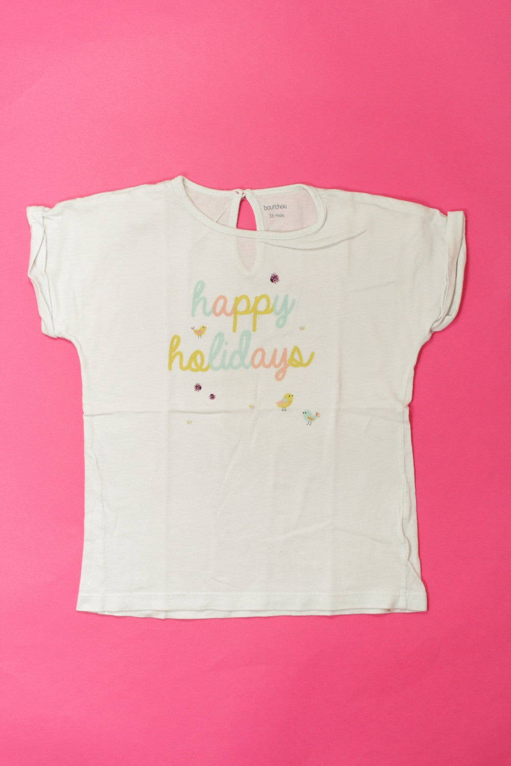 Tee-shirt manches courtes &quot;Happy holidays&quot;