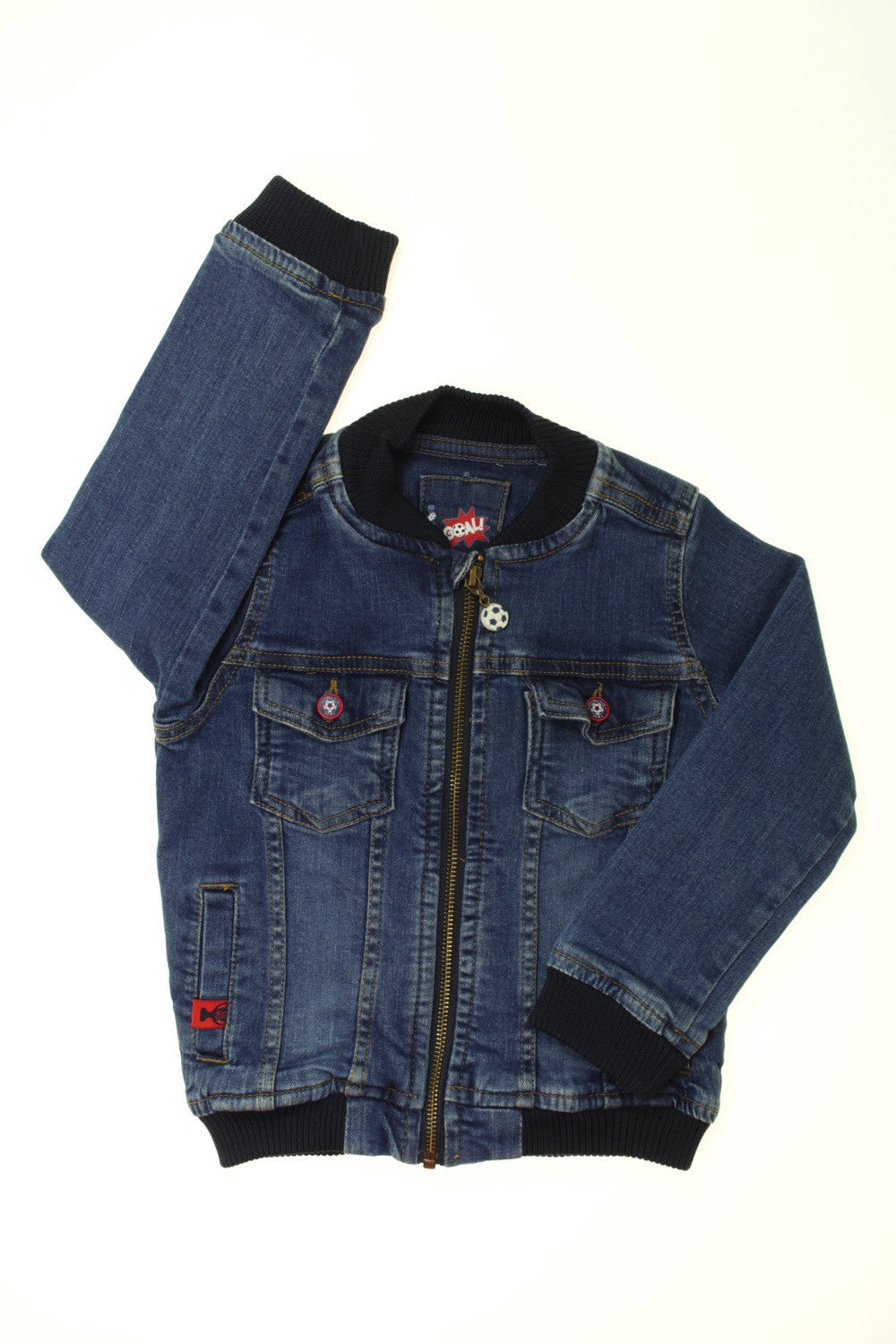 Veste en jean zippé