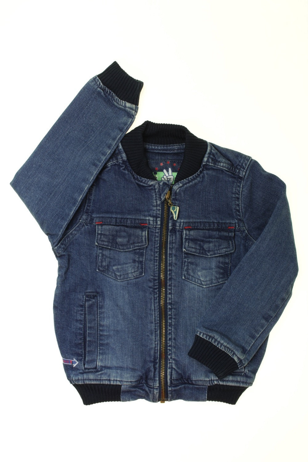 Veste en jean zippé