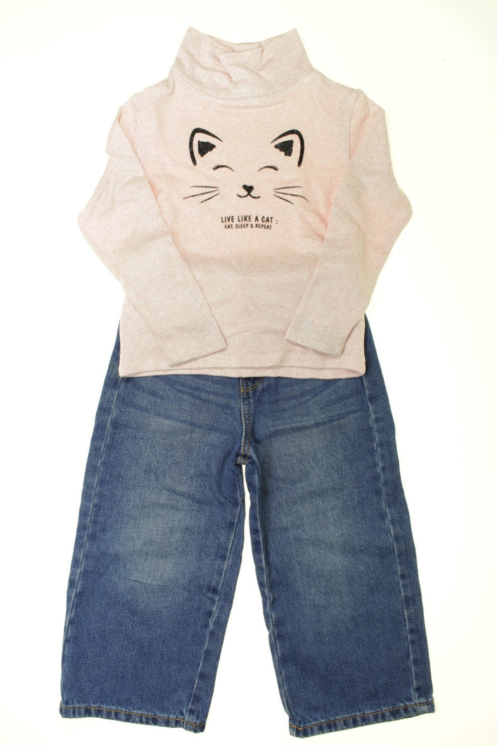 Ensemble jean et pull "Chat"