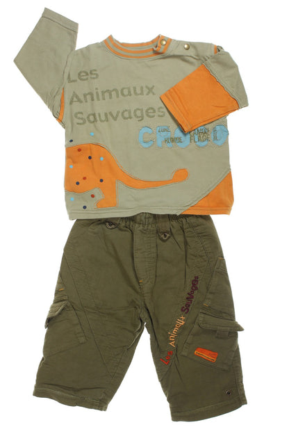 Ensemble pantalon doublé et tee-shirt manches longues &quot;Les animaux sauvages&quot;