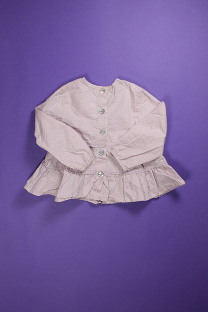 Blouse à volants et à pois