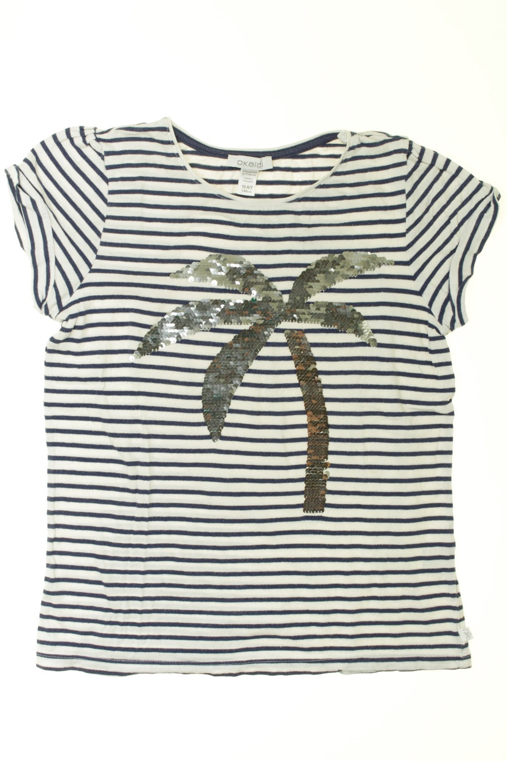 Tee-shirt rayé manches courtes Palmier