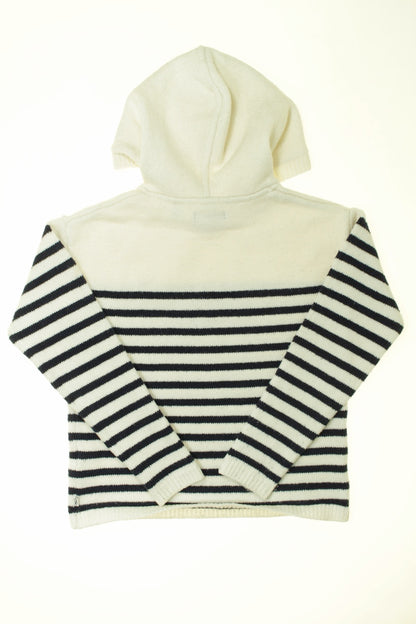 Pull rayé à capuche